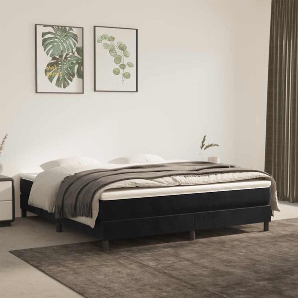 vidaXL Matrac s taštičkovými pružinami stredná tvrdosť čierny 160x210x20 cm zamat