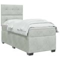 vidaXL Posteľ boxspring s matracom Svetlosivá 90 x 200 cm Zamat