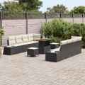 vidaXL Súprava záhradných pohoviek 11 ks Čierna polyratan