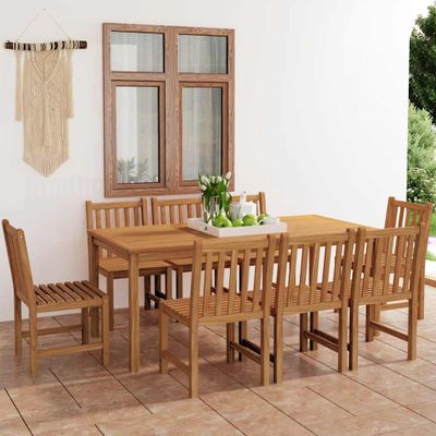 vidaXL 9-dielna záhradná jedálenská súprava 180x90 cm masívne teakové drevo