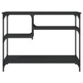 vidaXL Konzolový stolík s policami čierny 100x35x75 cm