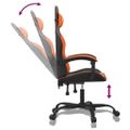 vidaXL Otočná herná stolička čierna a oranžová umelá koža