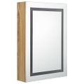 vidaXL LED kúpeľňová zrkadlová skrinka farba dubu 50x13x70 cm