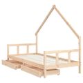 vidaXL Rám detskej postele so zásuvkami 90x190 cm masívna borovica