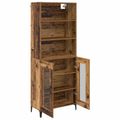 vidaXL Highboard Staré drevo 69,5 x 34 x 180 cm Kompozitné drevo