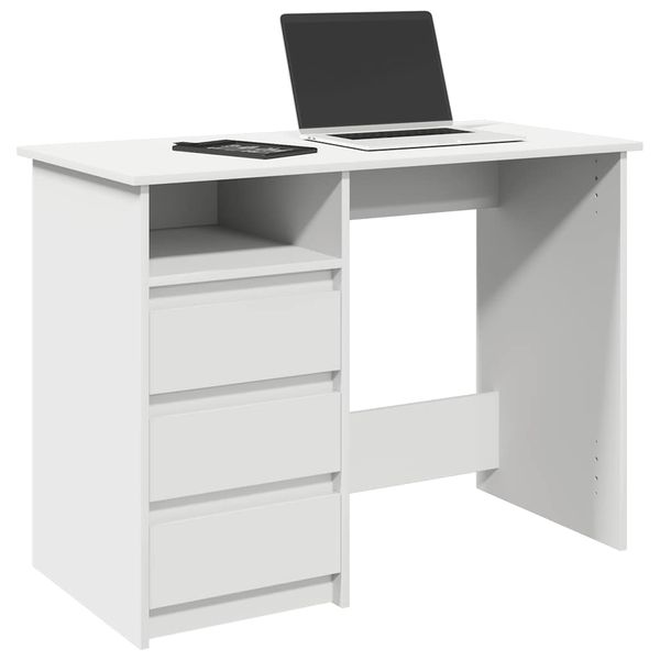 vidaXL Stôl biely 102x50x75 cm kompozitné drevo