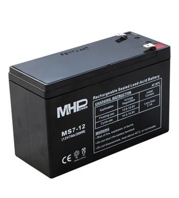 MHPower MS7-12 olovený akumulátor AGM 12V/7Ah, Faston F2 - 6,3 mm