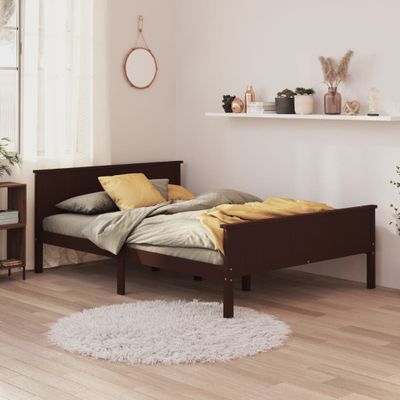 vidaXL Posteľný rám tmavohnedý borovicový masív 160x200 cm
