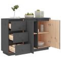 vidaXL Komoda sivá 111x34x75 cm borovicový masív