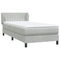 vidaXL Posteľný rám boxsping s matracom bledosivý 90x220 cm zamat