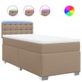 vidaXL Boxspring posteľ s matracom kapučínová 100x200 cm umelá koža