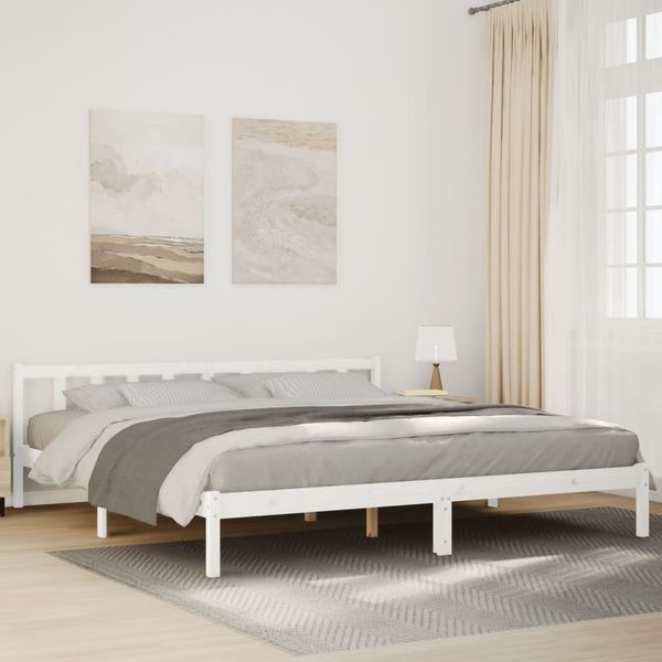 vidaXL Extra dlhá posteľ bez matraca biela 200x210 cm masívna borovica