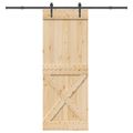vidaXL Posuvné dvere NARVIK Prírodná a čierna 85 x 210 cm (213,5 cm)