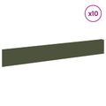 vidaXL Obrubník trávnika 10 ks 100 x 15 cm Oceľ Olivovo zelená