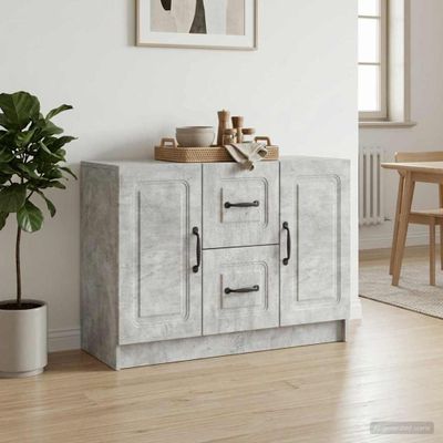 vidaXL Servírovacia skriňa Betónovo sivá 89 x 34,5 x 57 cm