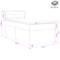 vidaXL Posteľ s boxspringom a matracom a LED Tmavosivá 90 x 190 cm