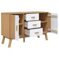 vidaXL Komoda OLDEN, bielo hnedá 114x43x73,5 cm, borovicový masív
