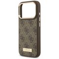 Puzdro Guess 4G Logo Plate MagSafe pre iPhone 17 Pro hnedá
