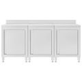 vidaXL Gastro pracovný stôl so skrinkami 180x60x96 cm nehrdzavejúca oceľ