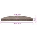 vidaXL Schodové rohože, samolepiace, 5 ks, 56x17x3 cm, béžové, polkruhové