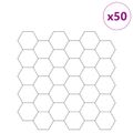 vidaXL Hexagónová dlažba 50 ks Biela šedá 30 x 30 cm Polyuretán a PET