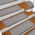 vidaXL Schodové rohože 10 ks 65x21x4 cm svetlosivé s obdĺžnikovým okrajom