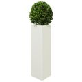 vidaXL Záhradné kvetináče 2 ks biele trojuholník 30x26x75 cm oceľ