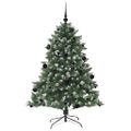 vidaXL Umelý vianočný stromček Zelená 150 cm PVC, plast a oceľ