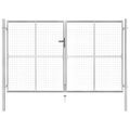 vidaXL Záhradná brána strieborná 306x200 cm galvanizovaná oceľ