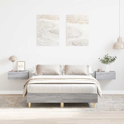 vidaXL Posteľný rám bez matraca sivý dub sonoma 135x190 cm