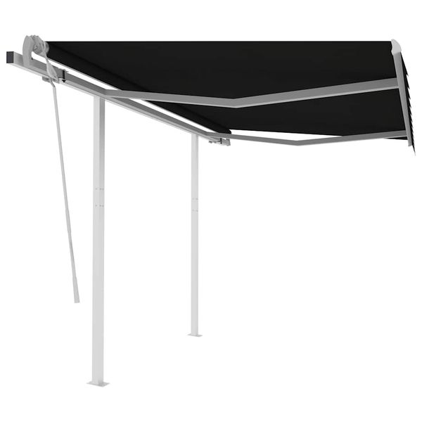 vidaXL Ručne zaťahovacia markíza so stĺpikmi 3x2,5 m antracitová