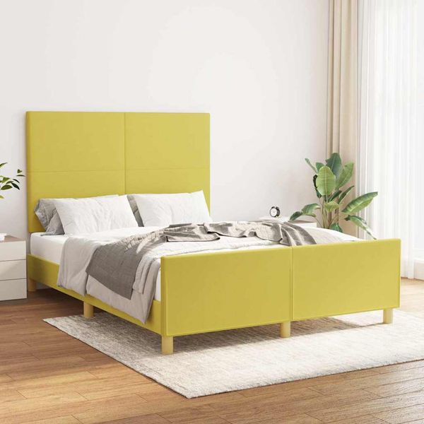 vidaXL Posteľ bez matraca zelená 140x200 cm látka