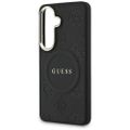 Puzdro Guess Saffiano Peony Embossed Ring MagSafe pre Samsung Galaxy S26 Plus čierne