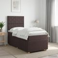 vidaXL Posteľ boxspring s matracom Tmavohnedá 100 x 200 cm Látka