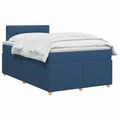 vidaXL Posteľ boxspring s matracom Modrá 120 x 200 cm Látka