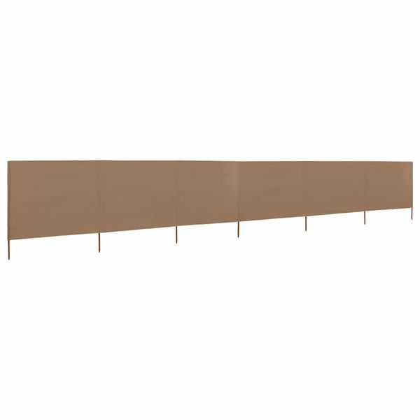 vidaXL 6-panelová zábrana proti vetru šedohnedá 800x80 cm látková