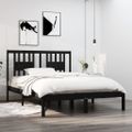 vidaXL Posteľný rám čierny borovicový masív 140x190 cm
