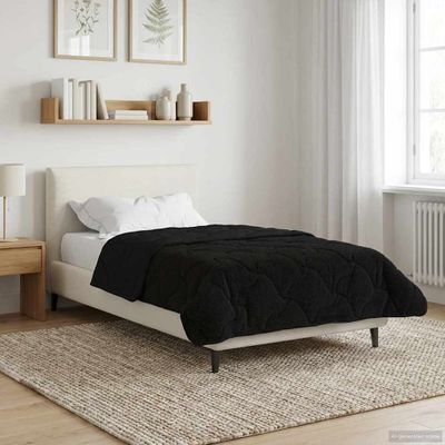 vidaXL Letná prikrývka Čierna 135 x 200 cm Mikrofáza a Teddy fleece