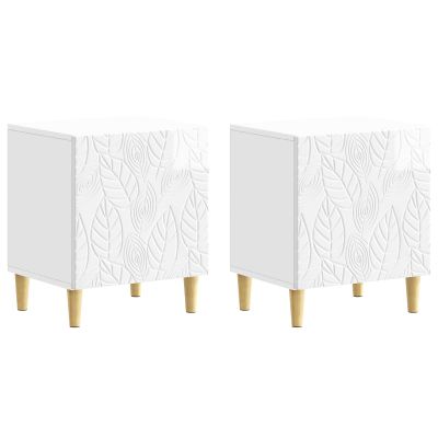 vidaXL Nočný stolík 2 pcs Biela s vysokým leskom 43 x 34,5 x 50 cm