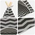 vidaXL Psí teepee s vankúšom Biela a šedá 40 x 40 x 50 cm Polyester