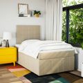 vidaXL Boxspring posteľ s matracom krémová 120x190 cm látka