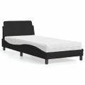 vidaXL Posteľ s matracom Dover čierna 90x200 cm látka