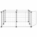vidaXL 8-panelová klietka pre domáce zvieratá s dvierkami čierna 70x70x35 cm oceľová