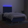 vidaXL Posteľ boxsping s matracom a LED modrá 120x200 cm látka