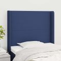vidaXL Čelo postele so záhybmi modré 83x16x118/128 cm látka