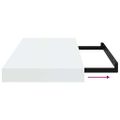 vidaXL Plávajúce nástenné police 2 ks, lesklé biele 50x23,5x3,8 cm, MDF