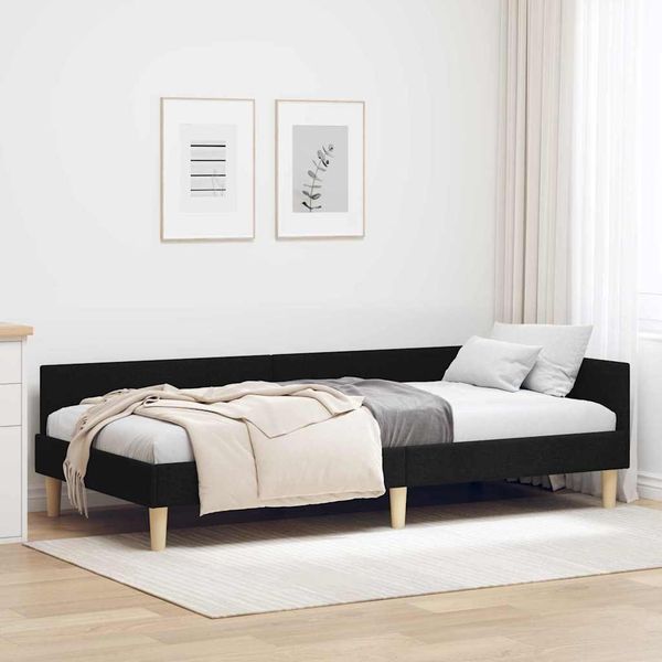 vidaXL Rohový rám postele Čierny 100 x 200 cm látka