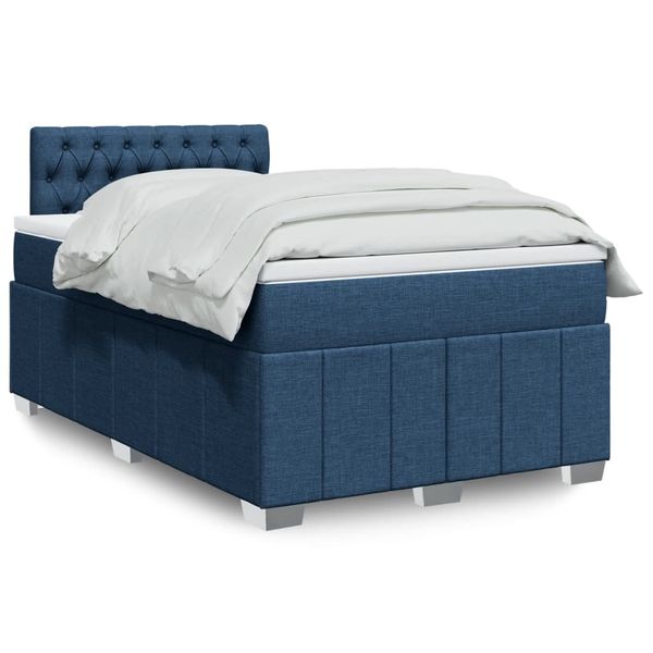 vidaXL Boxspring posteľ s matracom modrá 120x190 cm látka