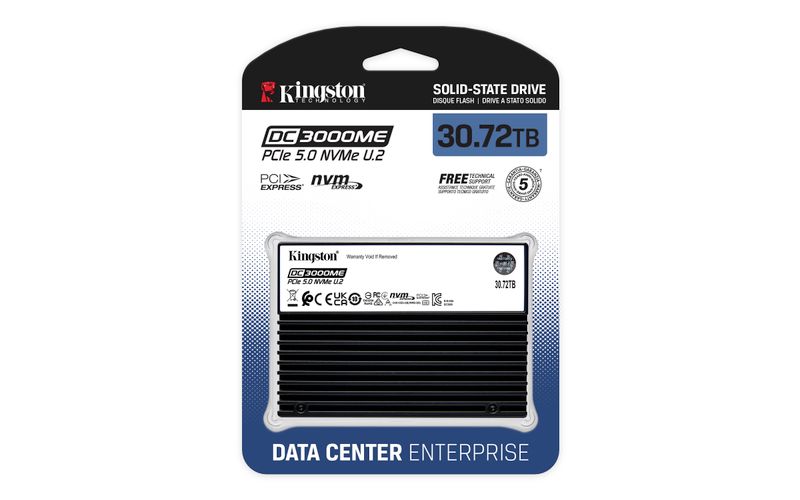 Kingston DC3000ME/30,72TB/SSD/2.5"/U.2/5R SSD disk, interní, 30,72TB, U.2, PCIe Gen 5.0 x4, NVMe, 3D eTLC, TCG Opal 2.0, Enterprise