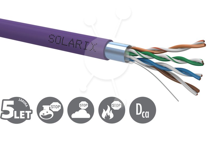 Inštalačný kábel Solarix CAT5E FTP LSOH Dca-s1,d2,a1 305m/box SXKD-5E-FTP-LSOH